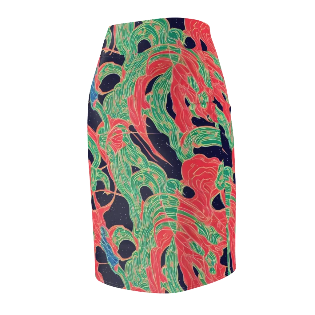 Midnight Jungle on Pencil Skirt — Back Side
