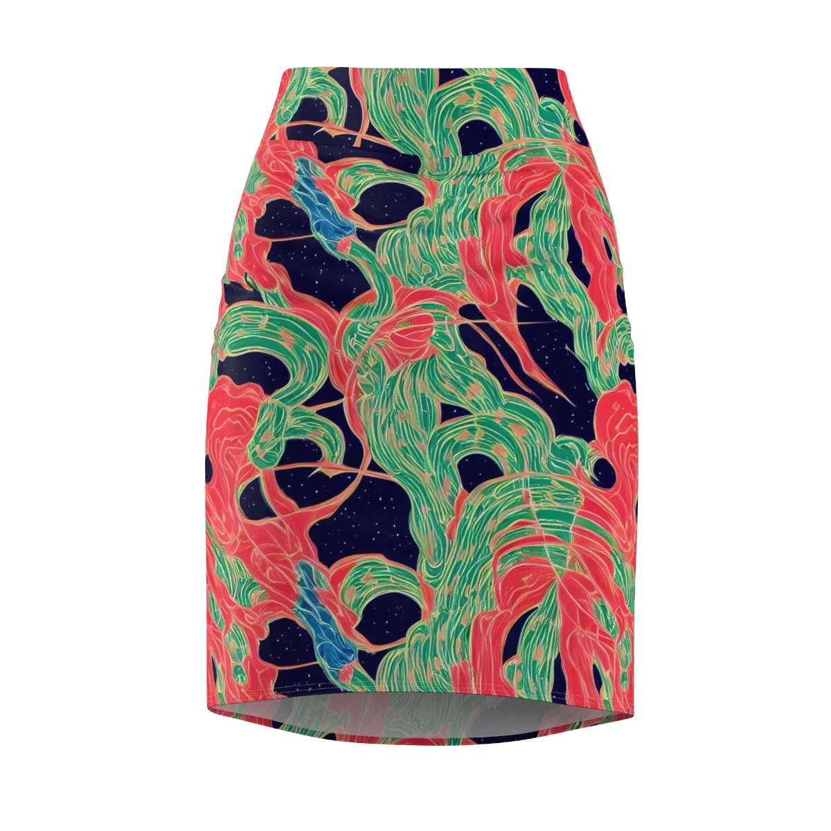 Midnight Jungle on Pencil Skirt — Front