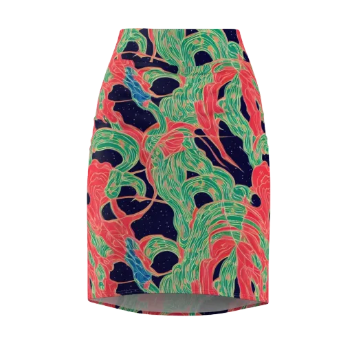 Midnight Jungle on a Pencil Skirt