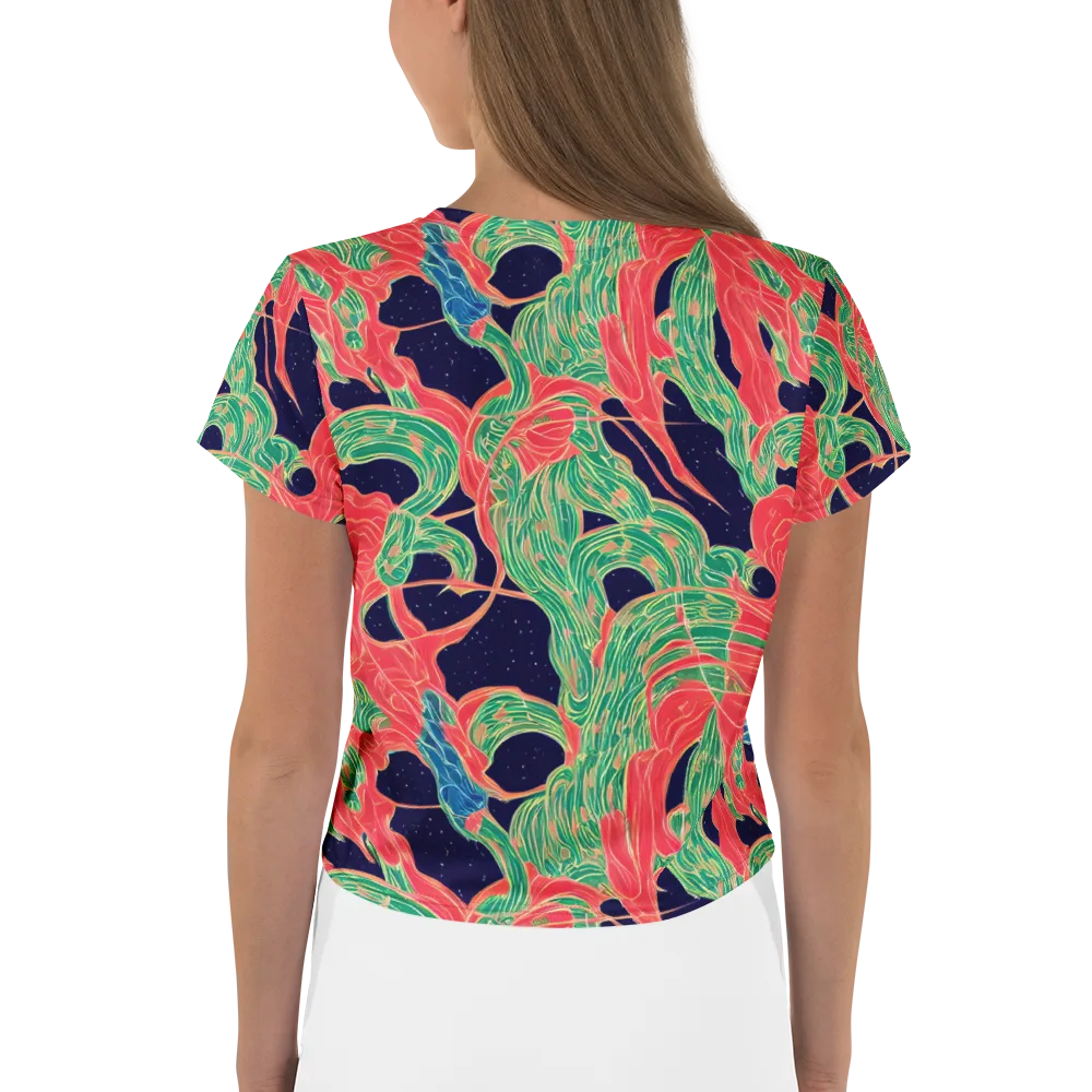 Midnight Jungle on Crop Tee — Back