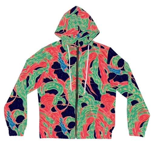Midnight Jungle on a Women's Full-Zip Hoodie