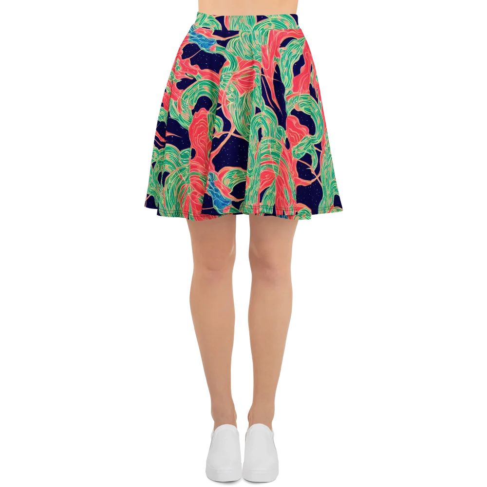 Midnight Jungle on Skater Skirt — Front