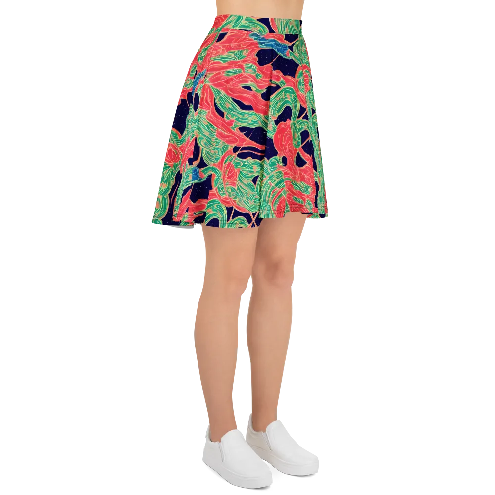 Midnight Jungle on Skater Skirt — Right