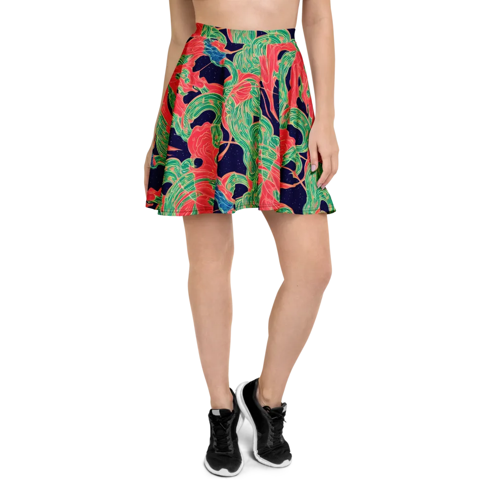 Midnight Jungle on Skater Skirt — Front