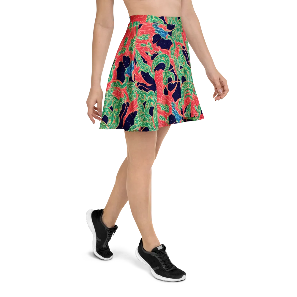 Midnight Jungle on Skater Skirt — Right