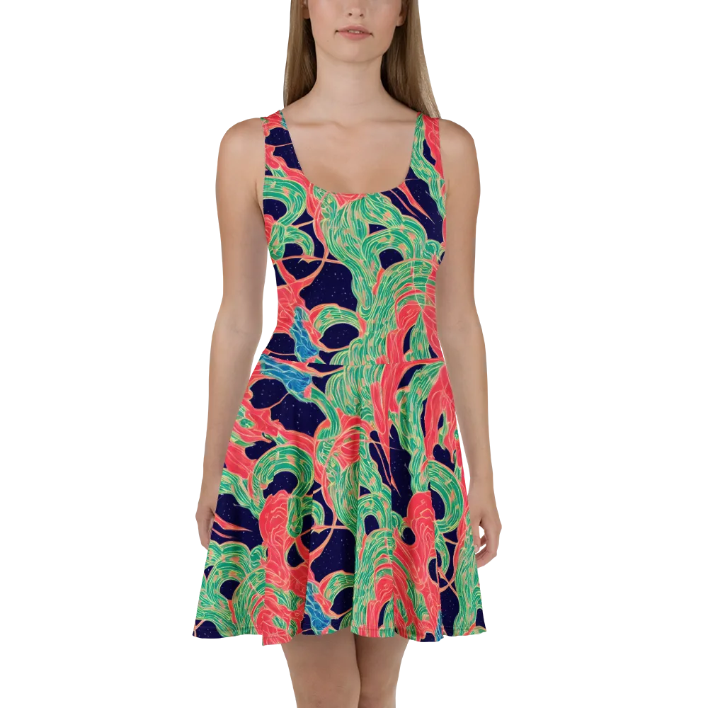 Midnight Jungle on Skater Dress — Front
