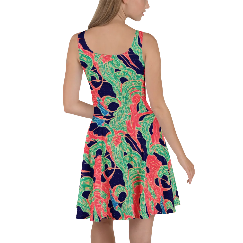 Midnight Jungle on Skater Dress — Back