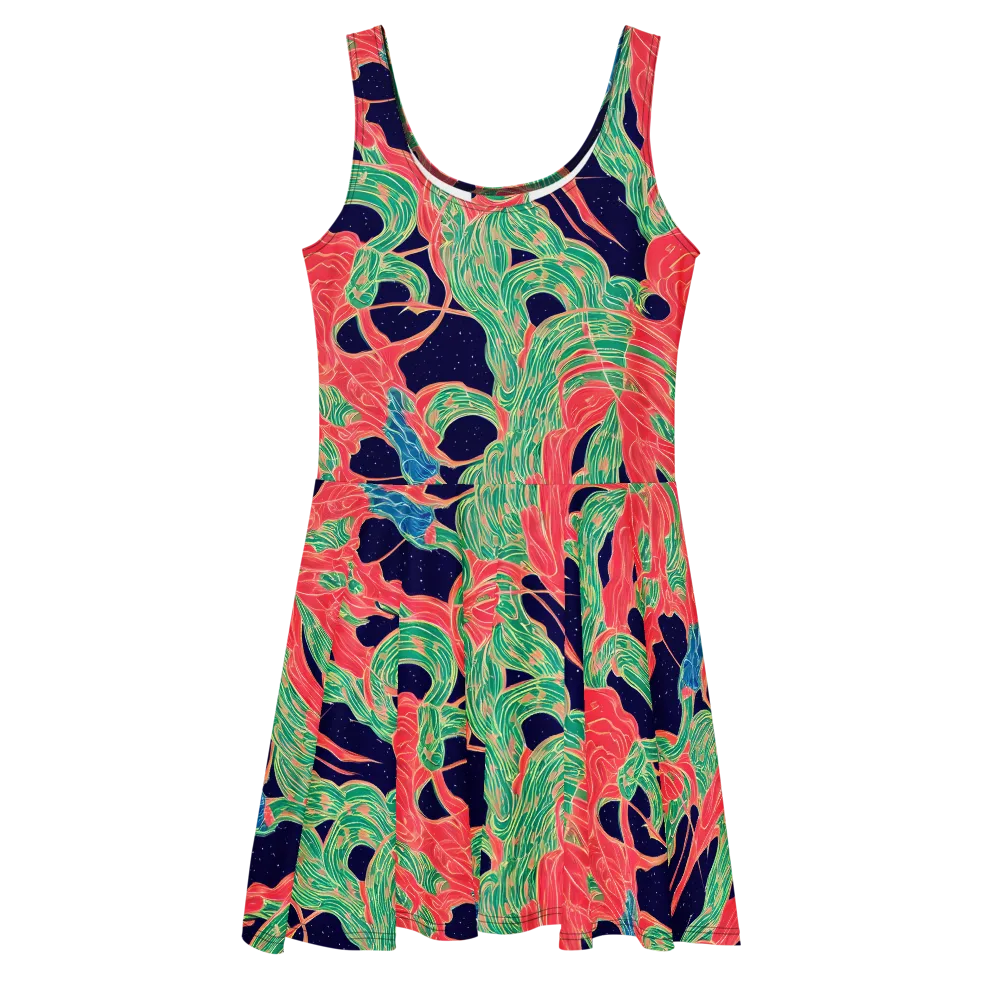 Midnight Jungle on Skater Dress — Front