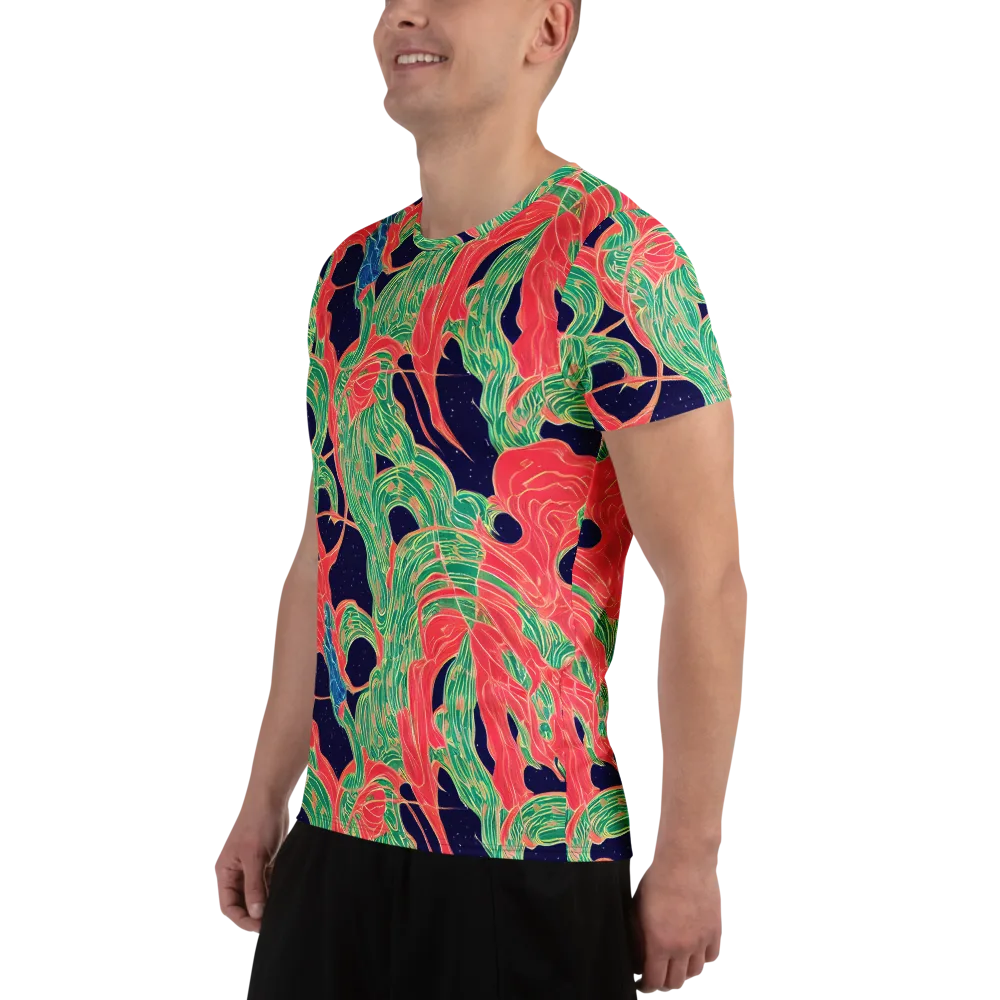 Midnight Jungle on Men's Athletic T-Shirt — Left