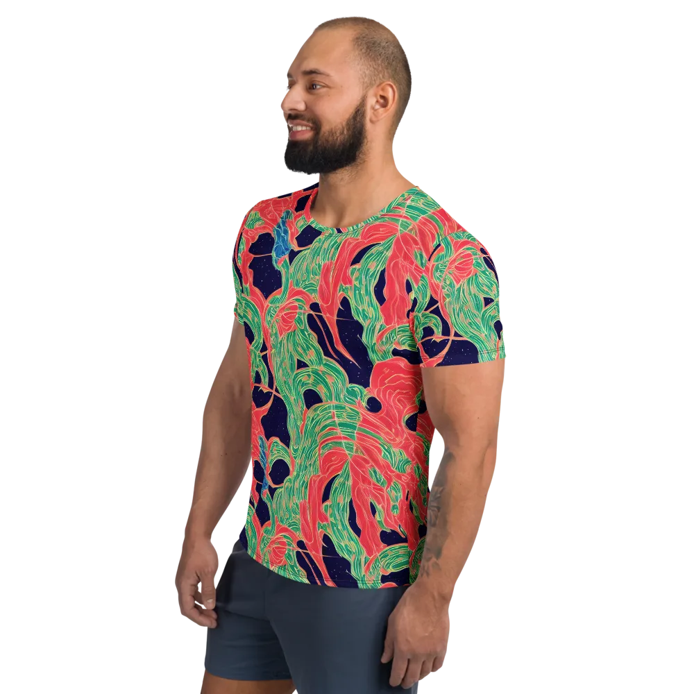 Midnight Jungle on Men's Athletic T-Shirt — Left