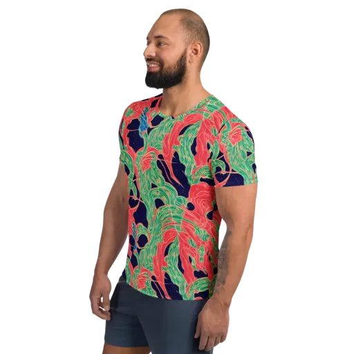 Midnight Jungle on a Men's Athletic T-Shirt