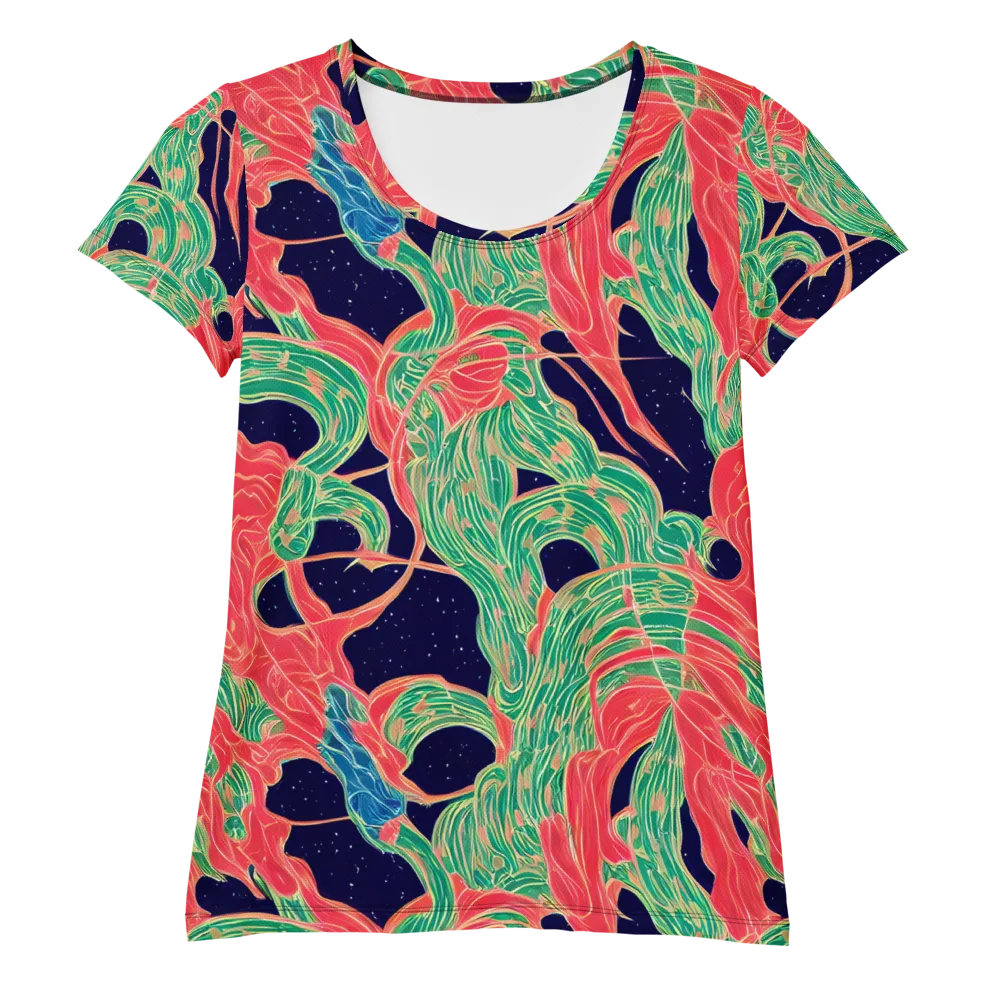 Midnight Jungle on Women's Athletic T-Shirt — Front