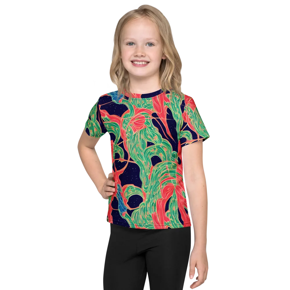 Midnight Jungle on Kids Crew Neck T-Shirt — Front