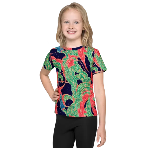 Midnight Jungle on a Kids Crew Neck T-Shirt