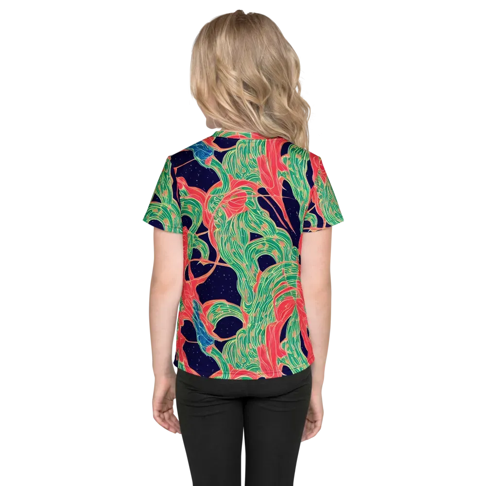 Midnight Jungle on Kids Crew Neck T-Shirt — Back
