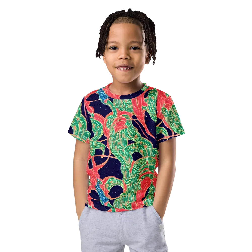 Midnight Jungle on Kids Crew Neck T-Shirt — Front