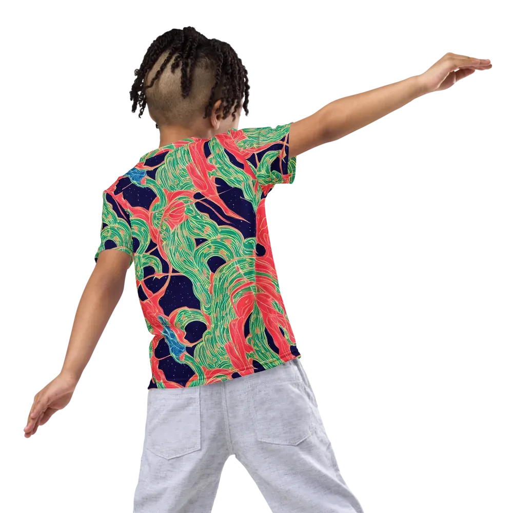 Midnight Jungle on Kids Crew Neck T-Shirt — Back