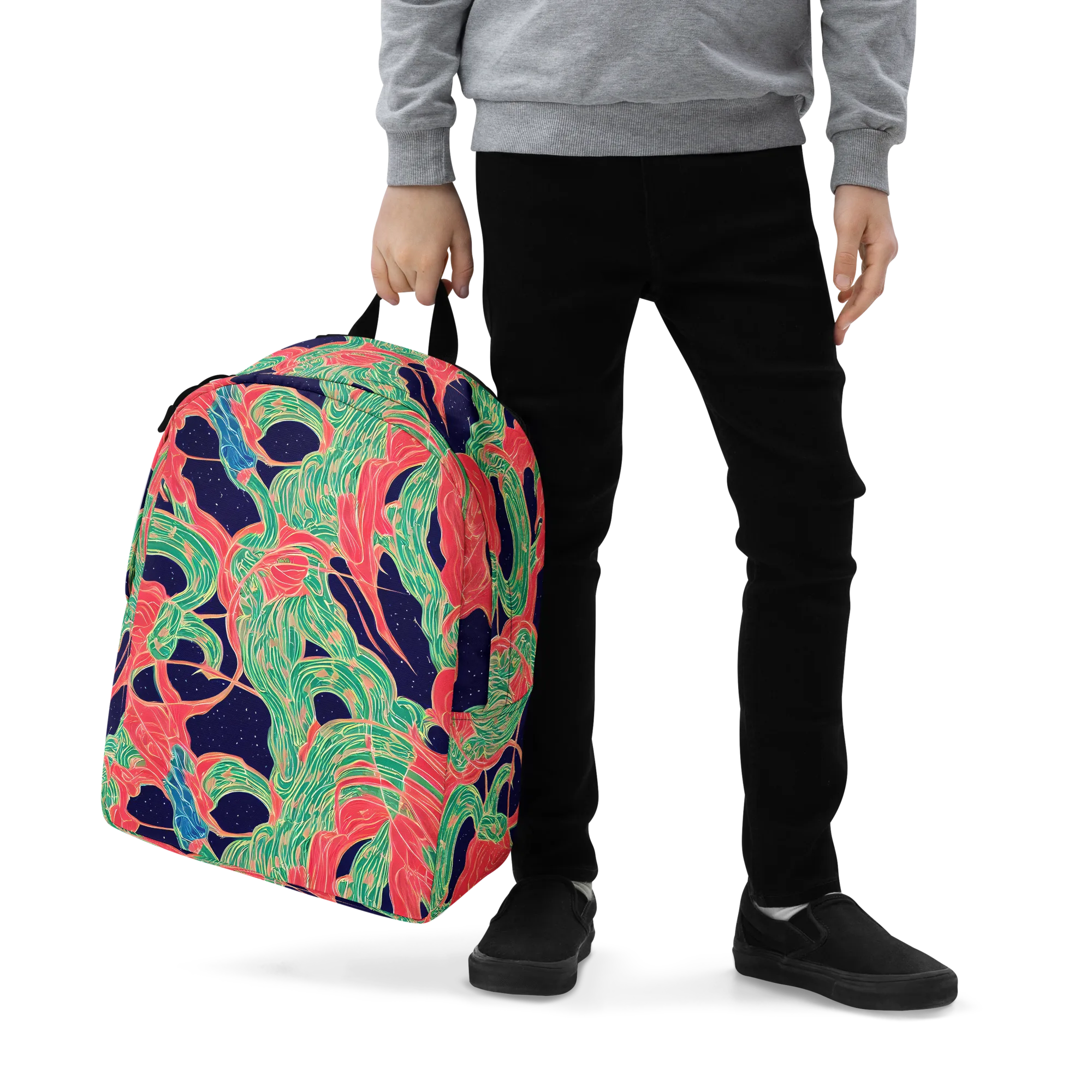 Midnight Jungle on Minimalist Backpack — Zoomed-in