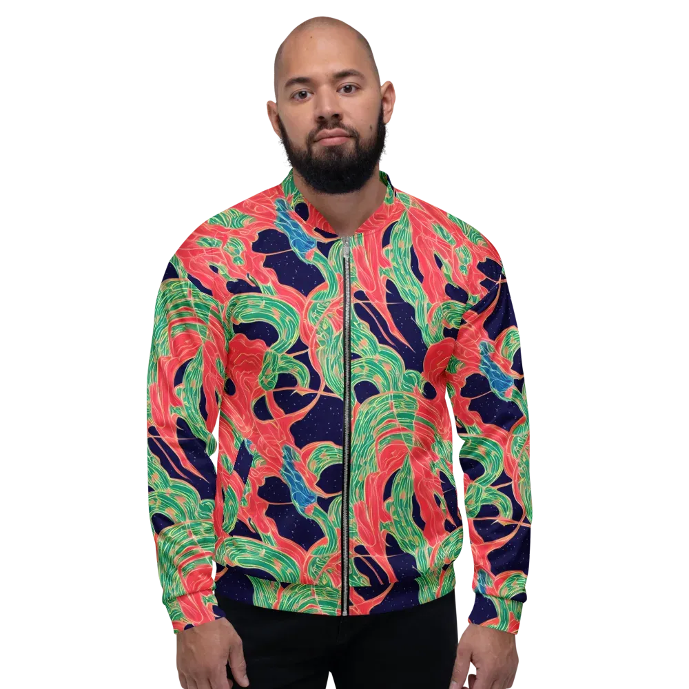 Midnight Jungle on Bomber Jacket — Front