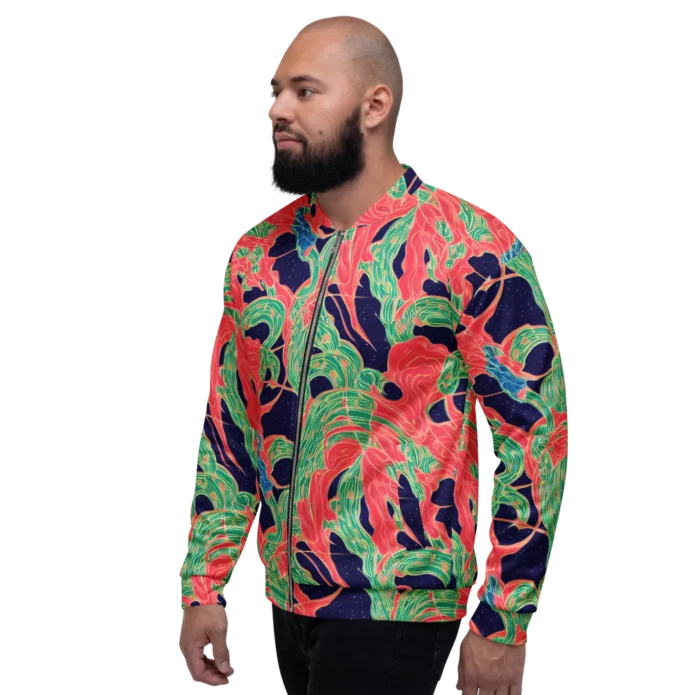 Midnight Jungle on Bomber Jacket — Left