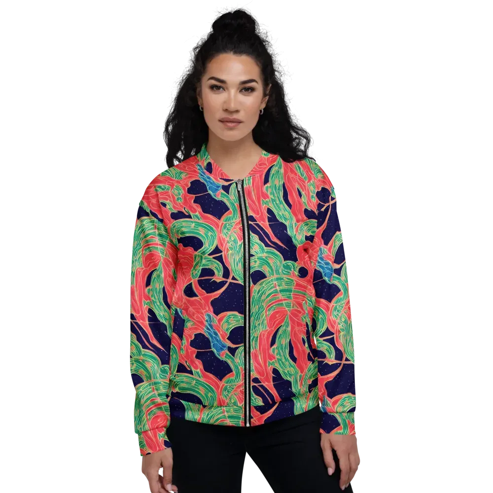 Midnight Jungle on Bomber Jacket — Front
