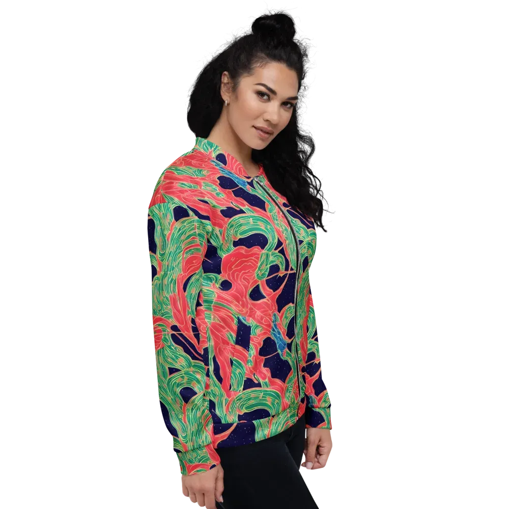 Midnight Jungle on Bomber Jacket — Right