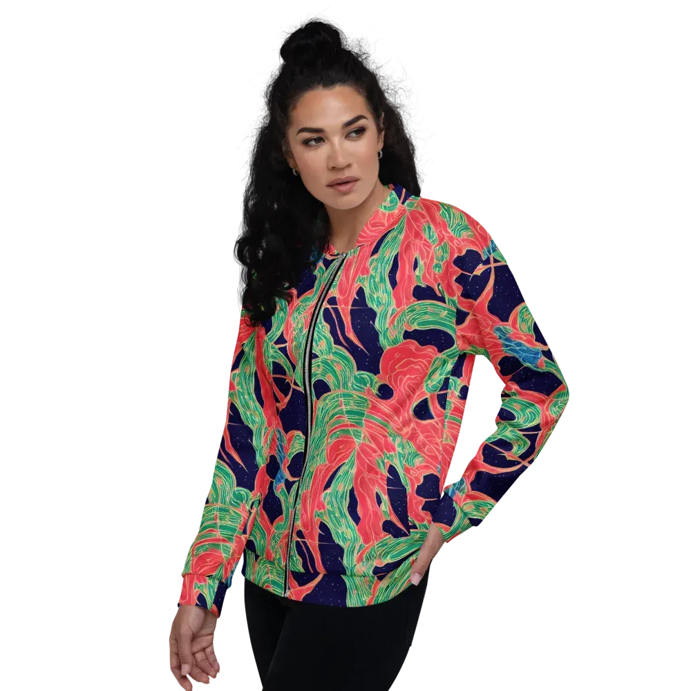 Midnight Jungle on Bomber Jacket — Left