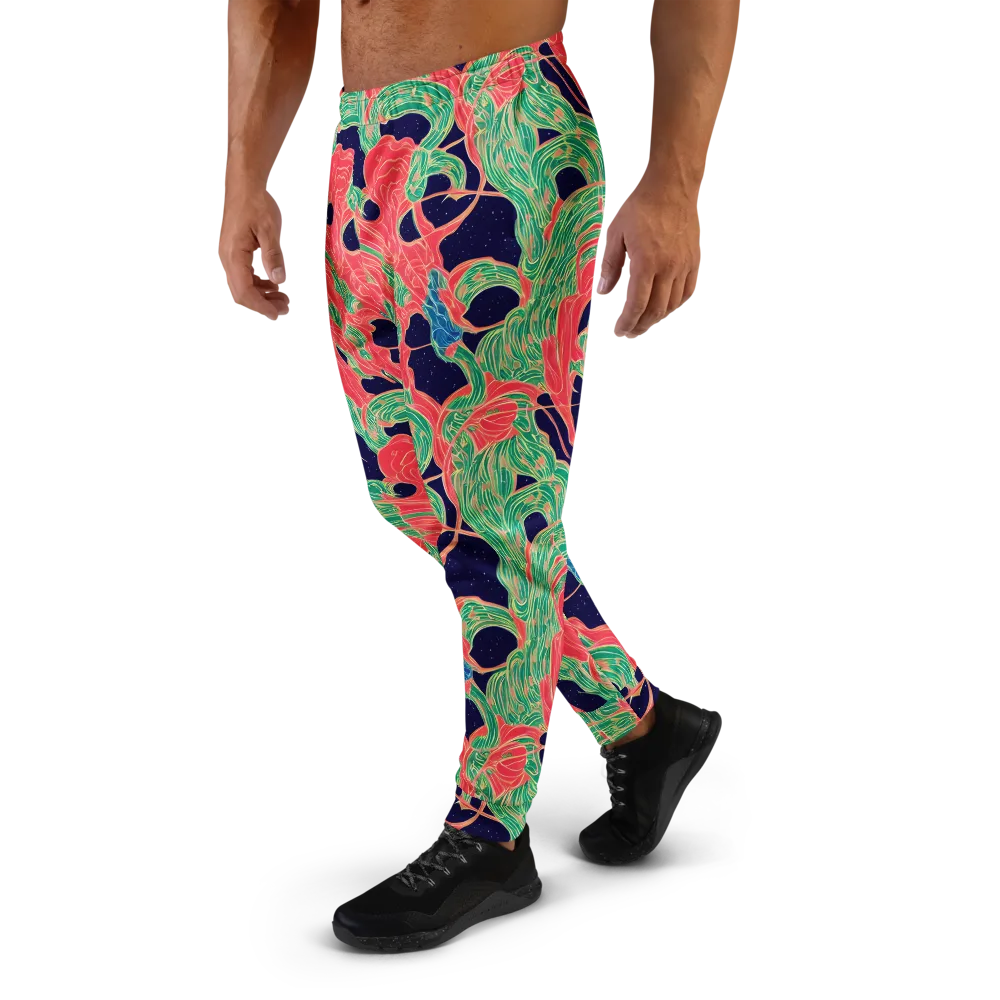 Midnight Jungle on Men's Joggers — Left