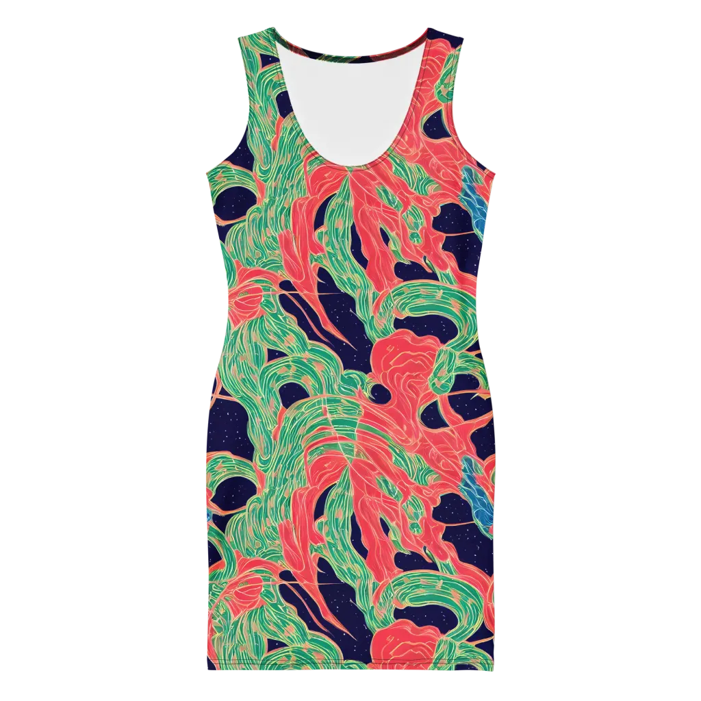 Midnight Jungle on Bodycon Dress — Front