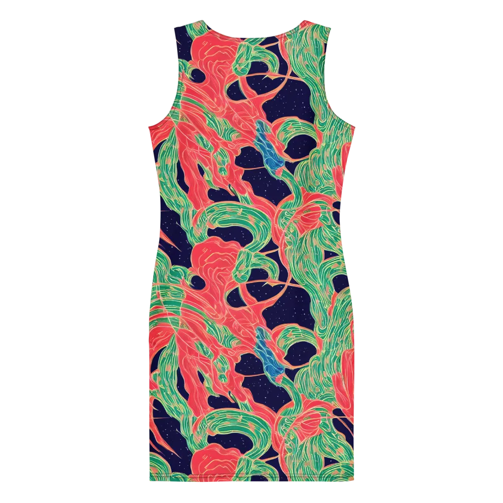 Midnight Jungle on Bodycon Dress — Back