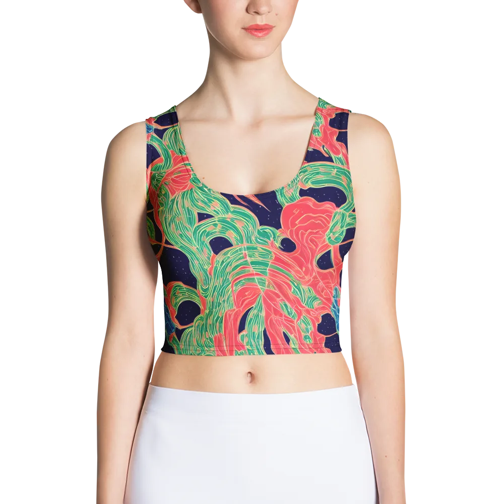 Midnight Jungle on Crop Top — Front