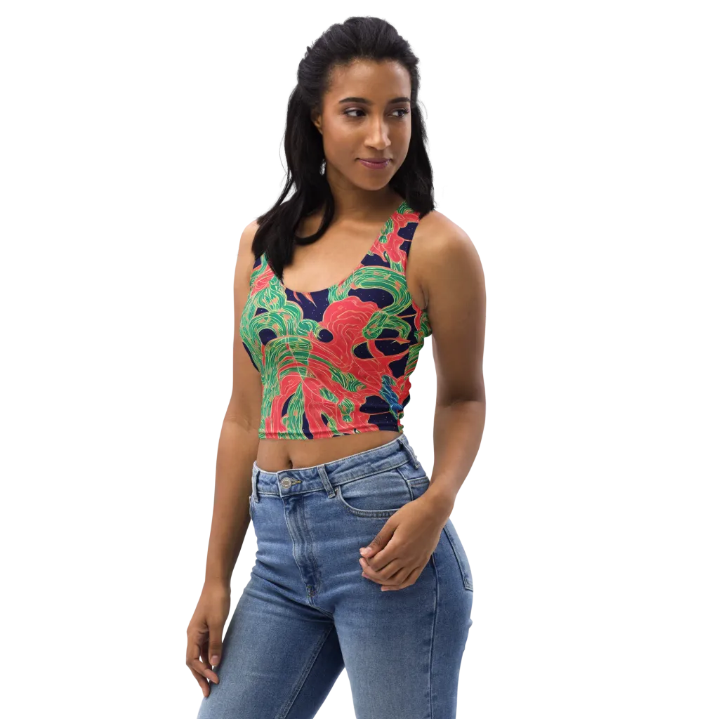 Midnight Jungle on Crop Top — Left Front
