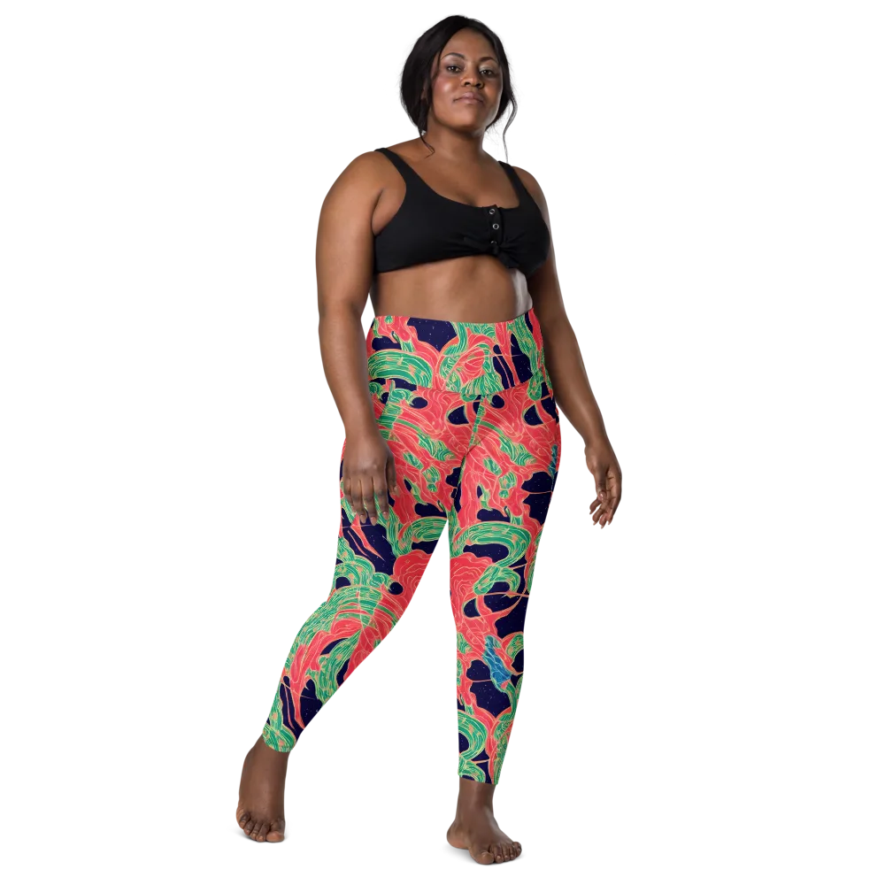 Midnight Jungle on Leggings with Pockets — Front