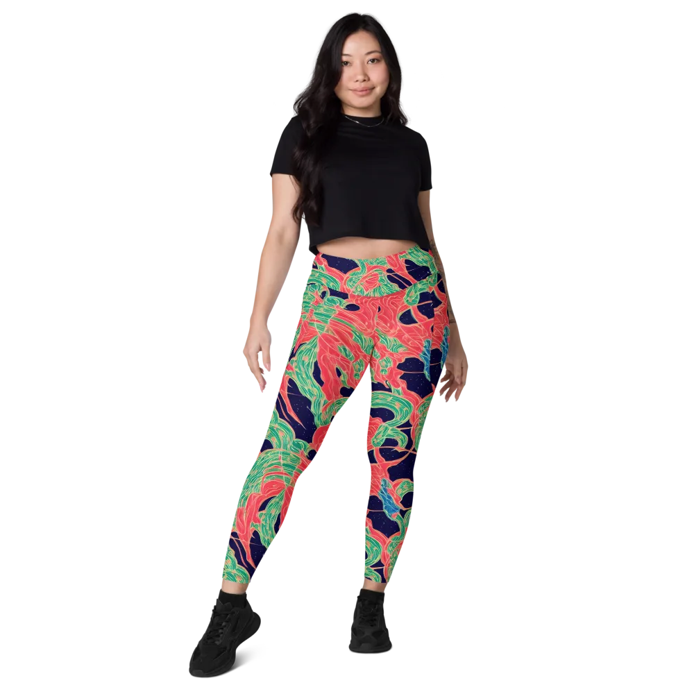 Midnight Jungle on Leggings with Pockets — Front