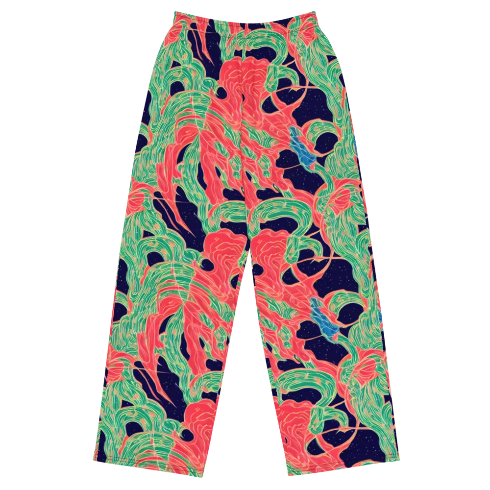Midnight Jungle on Wide-Leg Pants — Front
