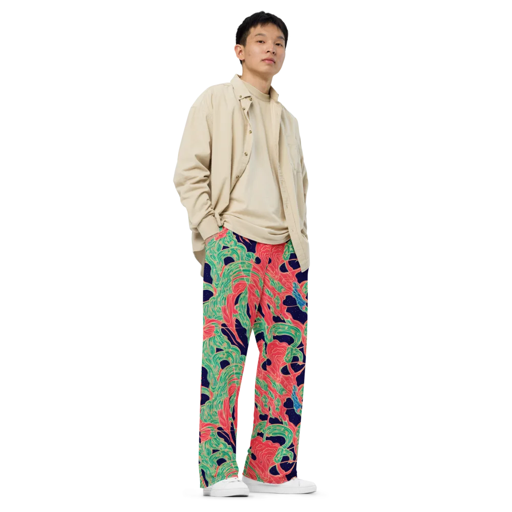 Midnight Jungle on Wide-Leg Pants — Right Front