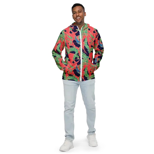 Midnight Jungle on a Men's Windbreaker