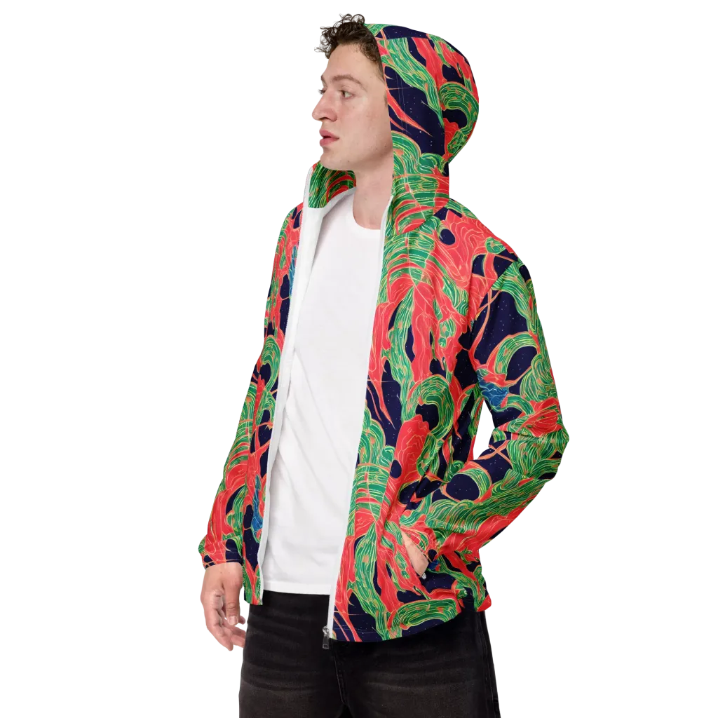 Midnight Jungle on Men's Windbreaker — Left Front