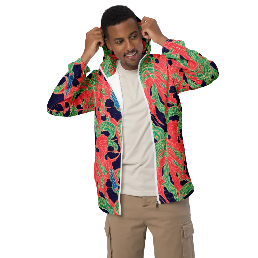 Midnight Jungle on Men's Windbreaker — Front