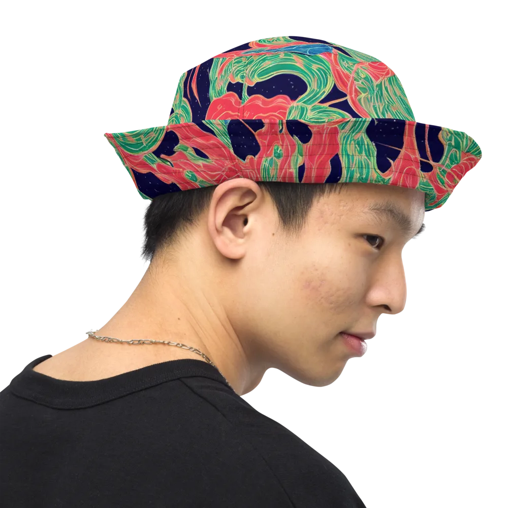Midnight Jungle on Reversible Bucket Hat — Right Outside