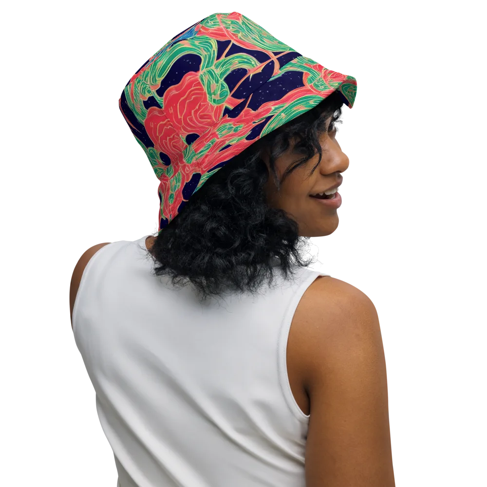 Midnight Jungle on Reversible Bucket Hat — Right Outside