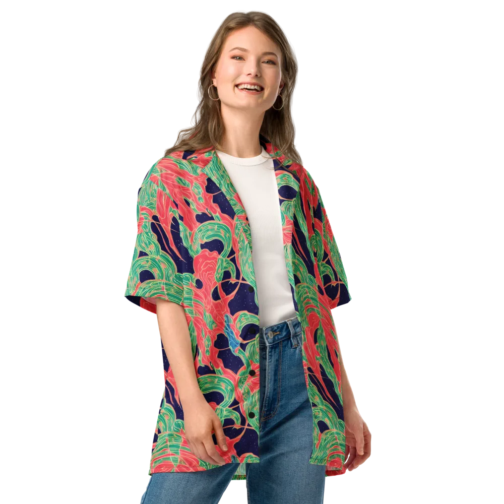 Midnight Jungle on Button Shirt — Front