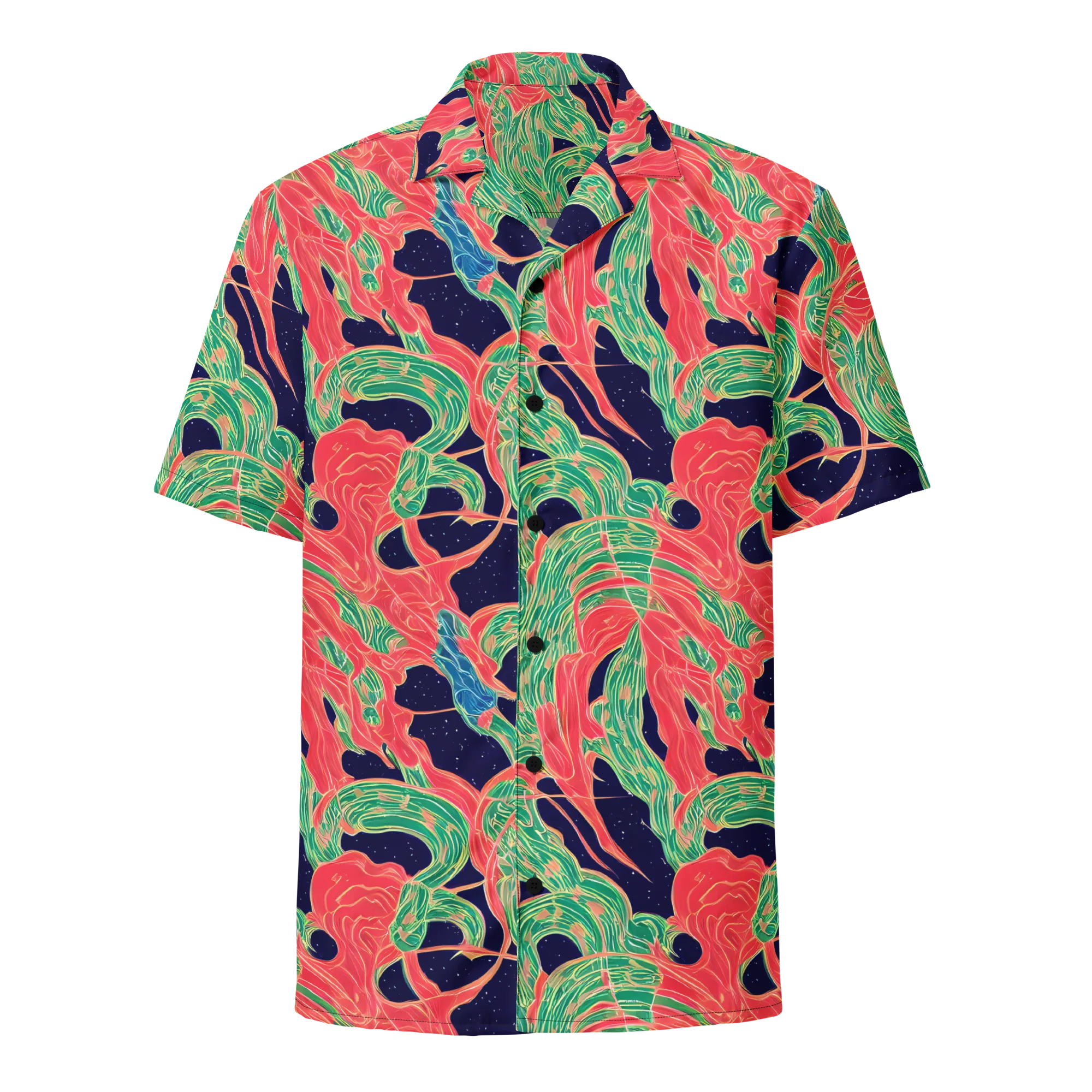 Midnight Jungle on Button Shirt — Front