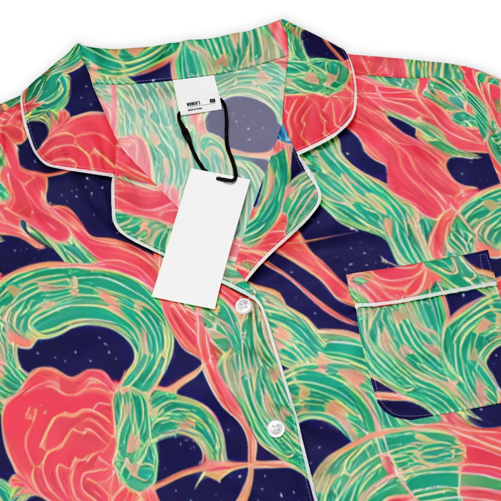 Midnight Jungle on Women's Short Sleeve Pajama Top — Product details