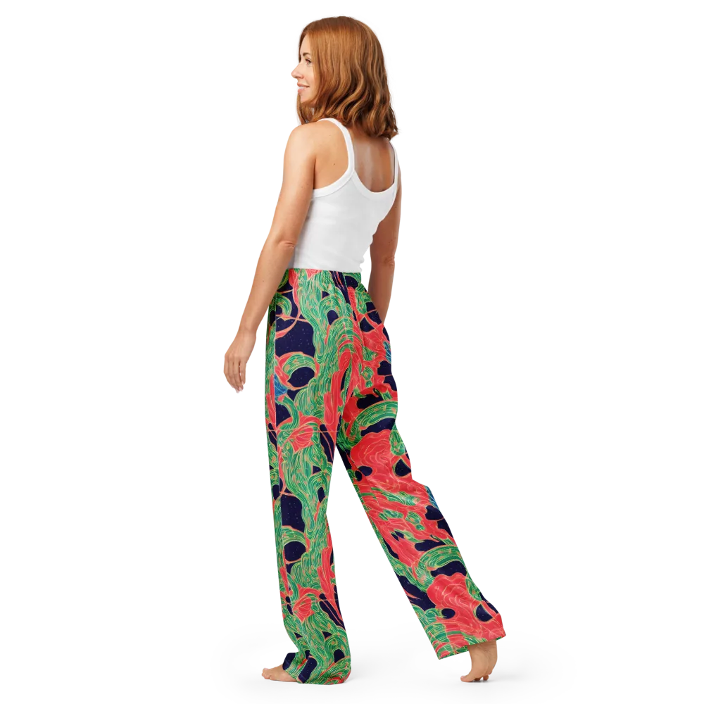 Midnight Jungle on Women's Pajama Pants — Back