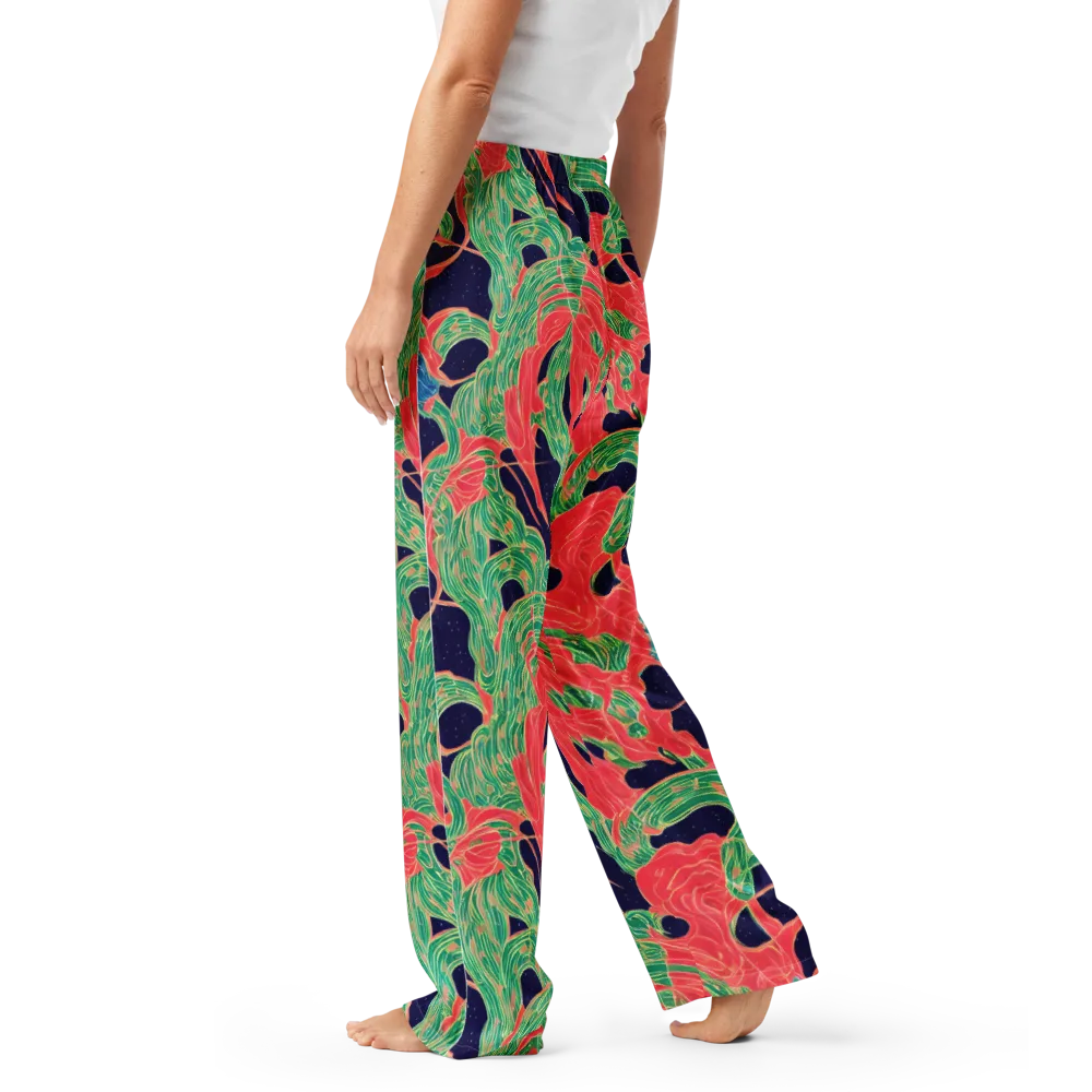 Midnight Jungle on Women's Pajama Pants — Left