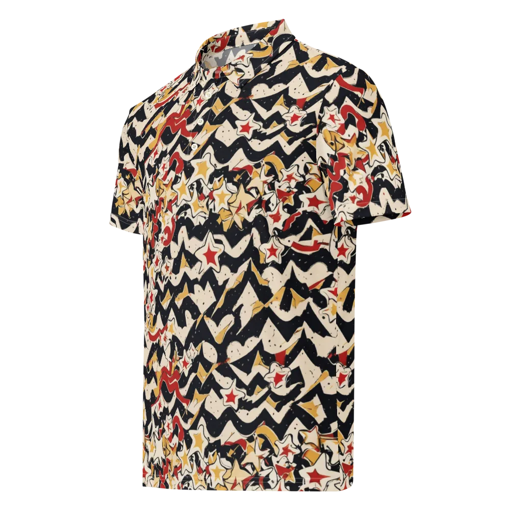 Riot of Stars on Men's Slim Fit Polo Shirt — Left Front