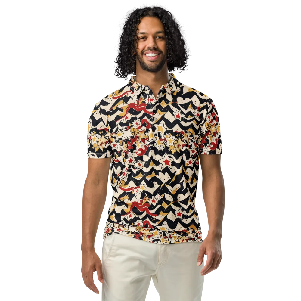 Riot of Stars on Men's Slim Fit Polo Shirt — Front