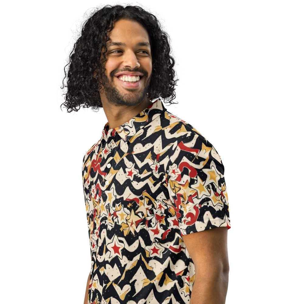 Riot of Stars on Men's Slim Fit Polo Shirt — Left Front