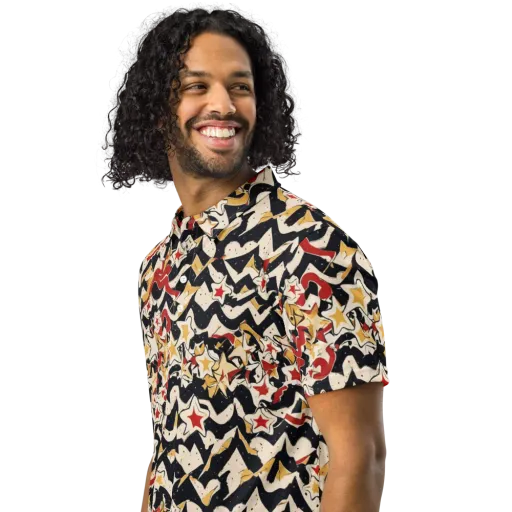 Riot of Stars on a Men's Slim Fit Polo Shirt
